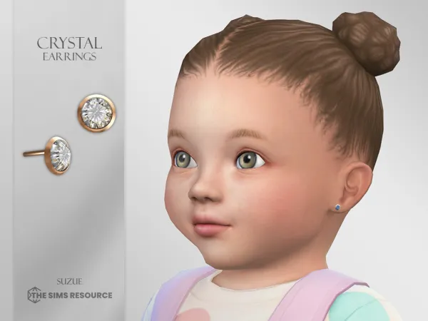 Alpha Crystal Earrings Infant - The Sims 4 Custom Content
