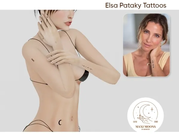 Mix Elsa Pataky Tattoos - The Sims 4 Custom Content