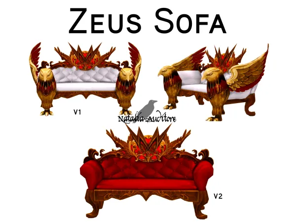 Maxis Match Zeus sofa Auditore by Natalia - The Sims 4 Custom Content