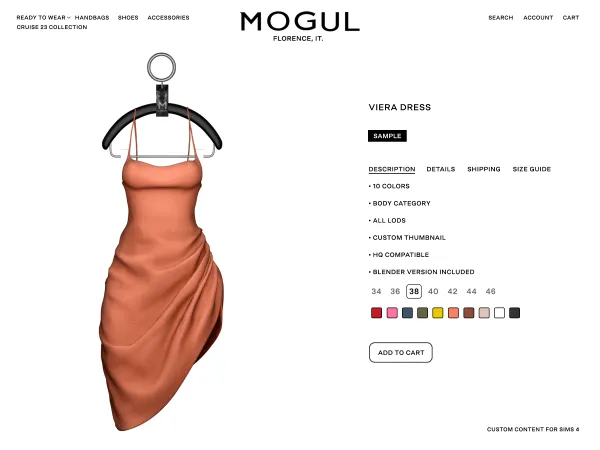 Alpha MOGUL Viera Dress Sample - The Sims 4 Custom Content