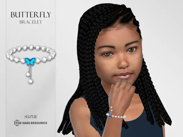Alpha Butterfly Bracelet Child - The Sims 4 Custom Content
