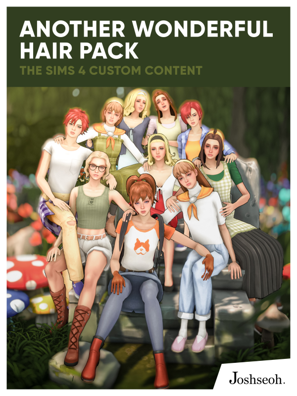 Maxis Match Another Wonderful Hair Pack (jo_se_oh joshseoh) by simsfinds - The Sims 4 Custom Content