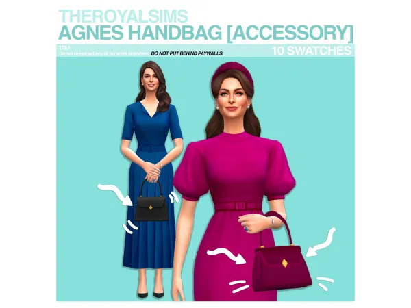 Maxis Match THEROYALSIMS AGNES HANDBAG [ACCESSORY] by The Royal Sims - The Sims 4 Custom Content