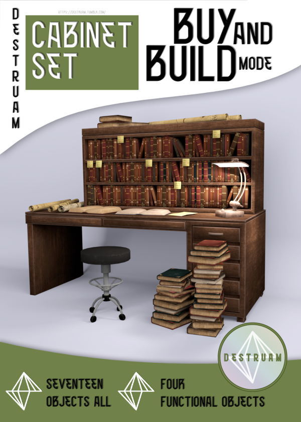 Alpha CABINET SET by simsfinds - The Sims 4 Custom Content