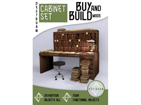 Alpha CABINET SET - The Sims 4 Custom Content