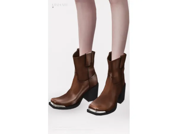 Alpha MiuMiu Cowgirl Western Ankle Boots by Charonlee SIMS - The Sims 4 Custom Content