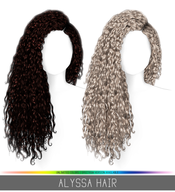 Alpha ALYSSA HAIR by simsfinds - The Sims 4 Custom Content