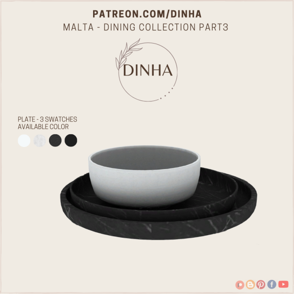 Mix Malta Dining Collection (Plates) by dinhagamer - The Sims 4 Custom Content