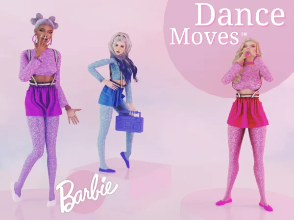 Alpha Dance Moves Barbie Collection (Part of the Nostalgic Barbie Collab) - The Sims 4 Custom Content