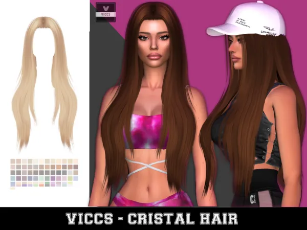 Alpha VICCS_CRISTAL HAIR (TEEN ELDER) - The Sims 4 Custom Content