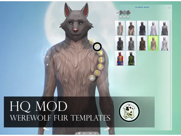 Maxis Match Werewolf fur templates working with and without HQ mod now - The Sims 4 Custom Content