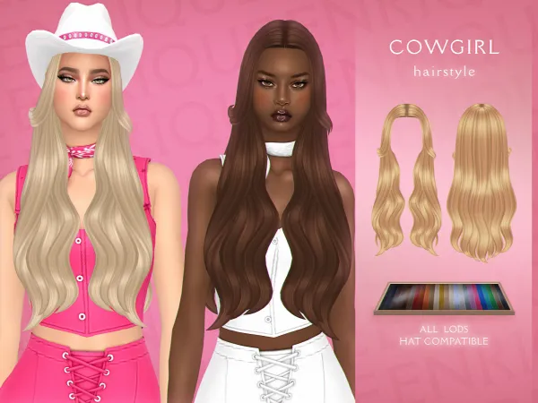 Maxis Match [EnriqueS4] Cowgirl Hairstyle by EnriqueS4 - The Sims 4 Custom Content