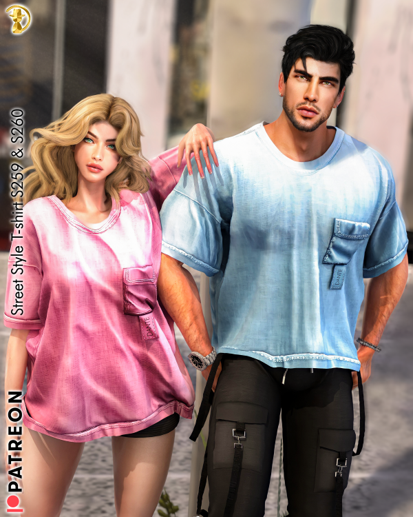 Alpha Street Style T shirt (FM) S259 S260 by daphsmods - The Sims 4 Custom Content