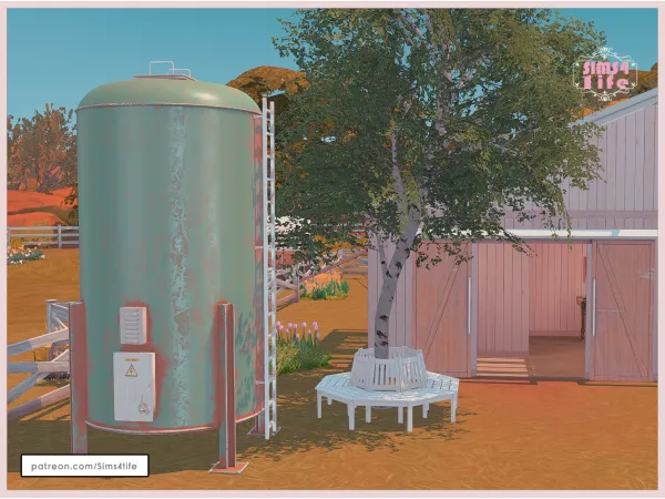Alpha Water tank and tree seat - The Sims 4 Custom Content