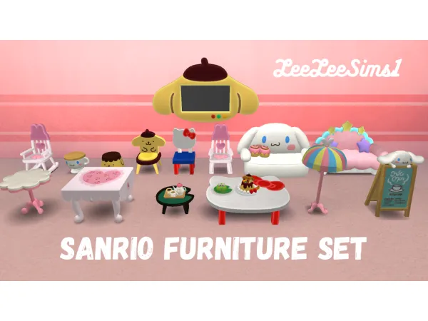 Maxis Match Sanrio Furniture Set - The Sims 4 Custom Content