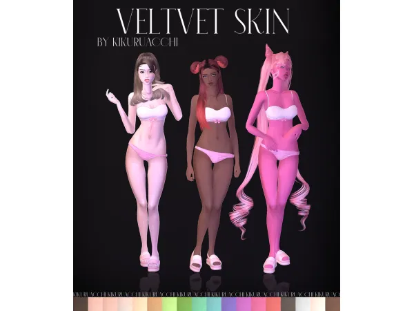 Maxis Match Veltvet Skin by kikuruacchi - The Sims 4 Custom Content