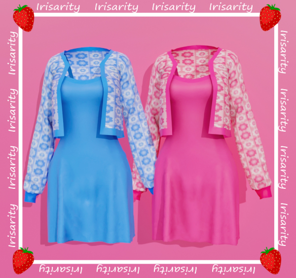 Alpha Everly Dress and Cardigan by simsfinds - The Sims 4 Custom Content