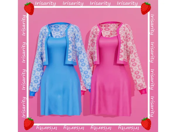 Alpha Everly Dress and Cardigan by Irisarity - The Sims 4 Custom Content