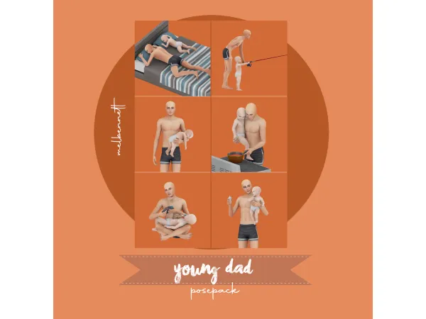 Mix Young Dad Posepack - The Sims 4 Custom Content