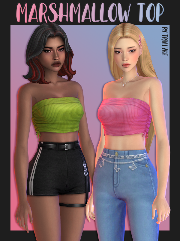 Maxis Match Marshmallow Top by simsfinds - The Sims 4 Custom Content