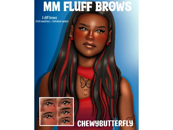 Maxis Match MM fluff brows set by chewybutterfly - The Sims 4 Custom Content