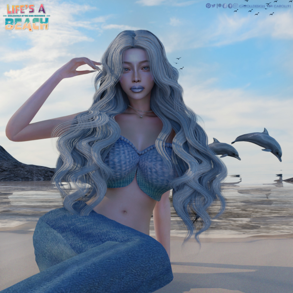 Alpha Life's a Beach Mermaid Set by simsfinds - The Sims 4 Custom Content