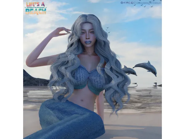 Alpha Life's a Beach Mermaid Set - The Sims 4 Custom Content