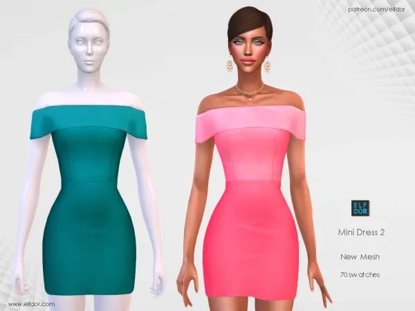 Alpha 2023 August 2 Mini Dress 2 - The Sims 4 Custom Content