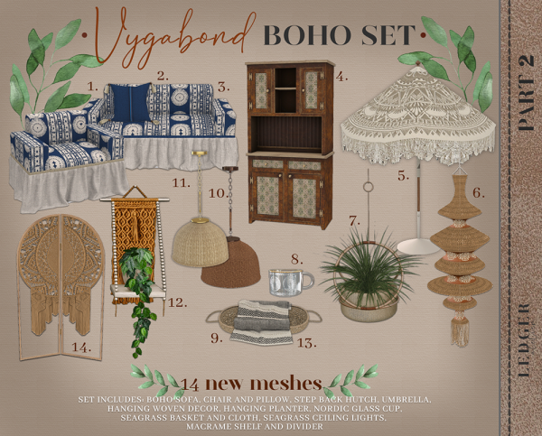 Alpha Vygabond Boho Set Part 2 (workroomatelier tier) by ledger_atelier - The Sims 4 Custom Content