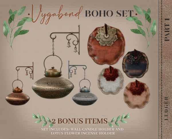 Alpha Vygabond Boho Set BONUS ITEMS (atelier tier) by ledger_atelier - The Sims 4 Custom Content