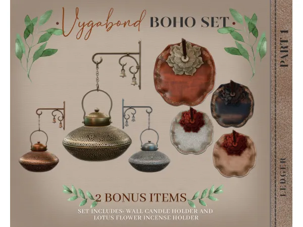 Alpha Vygabond Boho Set BONUS ITEMS (atelier tier) by ledger Atelier - The Sims 4 Custom Content