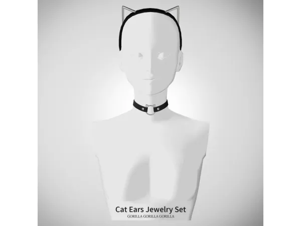 Alpha Cat Ears Jewelry Set by gorillax3 - The Sims 4 Custom Content