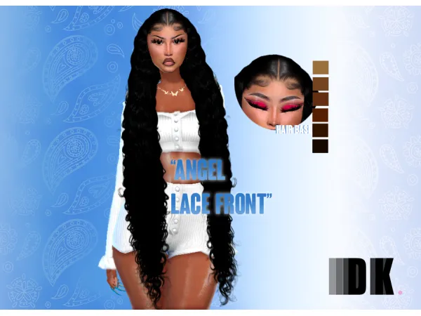 Alpha angel lace front by darkpinksims - The Sims 4 Custom Content