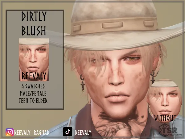 Alpha DIRTLY BLUSH by reevaly - The Sims 4 Custom Content