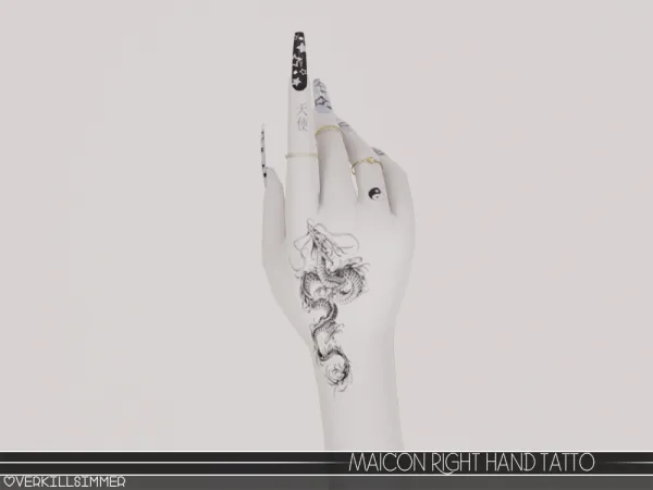 Mix Maiucon right hand tattoo by overkillsimmer - The Sims 4 Custom Content