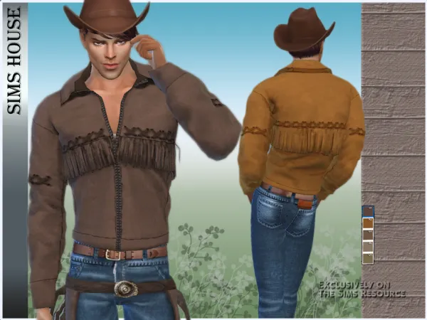 Alpha MEN'S FRINGED JACKET - The Sims 4 Custom Content