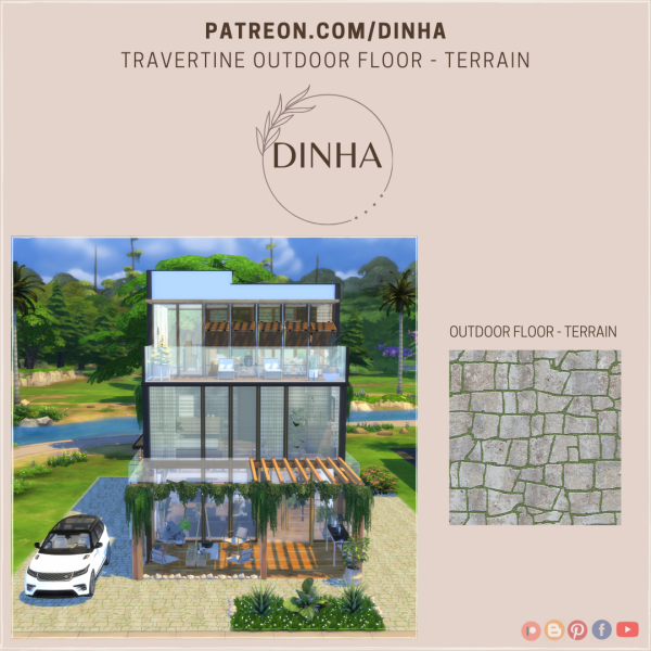 Alpha Travertine Outdoor Floor Terrain by dinhagamer - The Sims 4 Custom Content