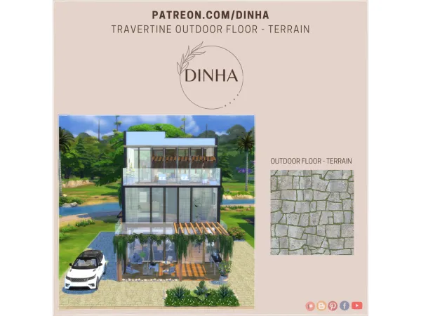 Alpha Travertine Outdoor Floor Terrain - The Sims 4 Custom Content