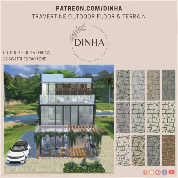 Alpha Travertine Outdoor Floor Terrain by dinhagamer - The Sims 4 Custom Content