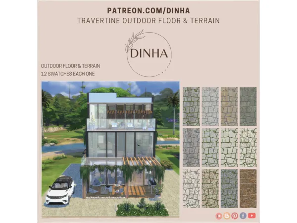 Alpha Travertine Outdoor Floor Terrain - The Sims 4 Custom Content
