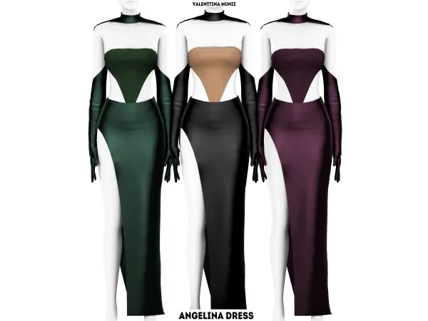 Angelina Dress Custom Content Valenttina Muniz - The Sims 4 Custom Content