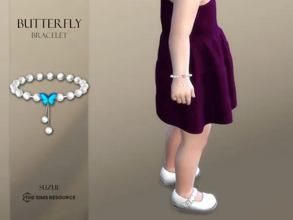 Alpha Butterfly Bracelet Toddler - The Sims 4 Custom Content