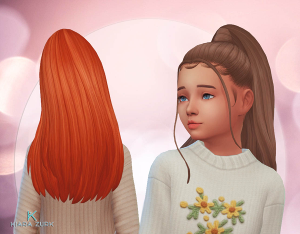 Maxis Match Penny Ponytail for Girls by simsfinds - The Sims 4 Custom Content