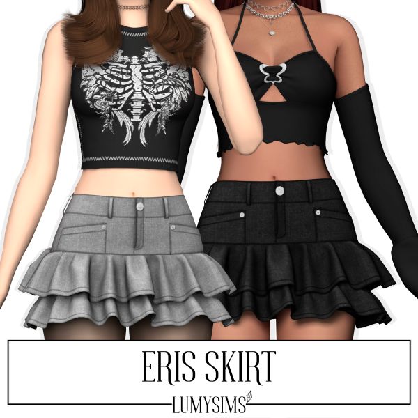 Alpha ERIS SKIRT by simsfinds - The Sims 4 Custom Content