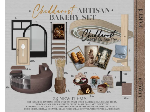 Alpha Cheddarost Artisan Bakery Part 1 (WorkroomAtelier Tier) by LedgerAtelier - The Sims 4 Custom Content