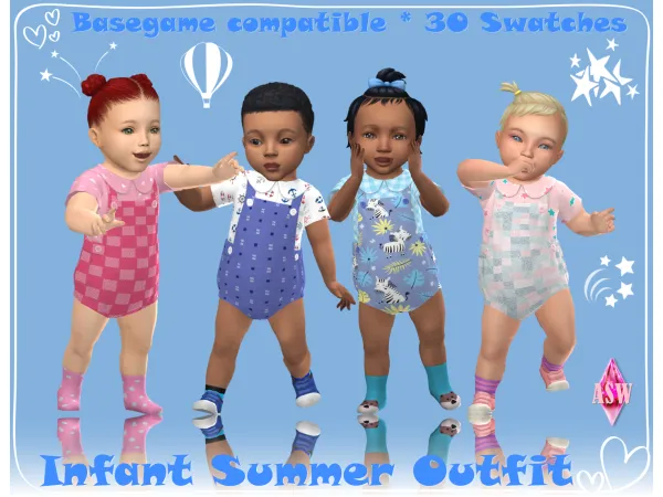 Maxis Match Infant Summer Outfit by Annett's Sims 4 Welt ASW - The Sims 4 Custom Content