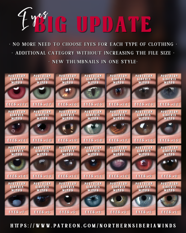 Mix EYES BIG UPDATE by simsfinds - The Sims 4 Custom Content