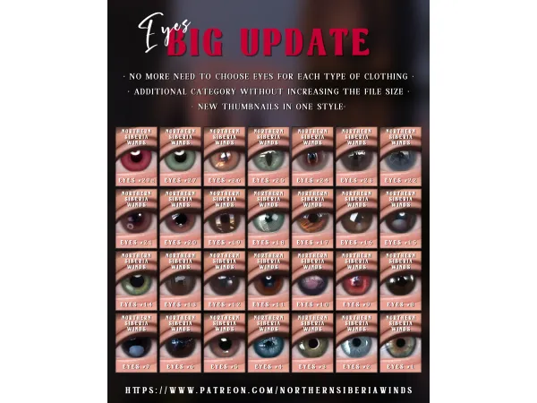Mix EYES BIG UPDATE by northern siberia winds - The Sims 4 Custom Content