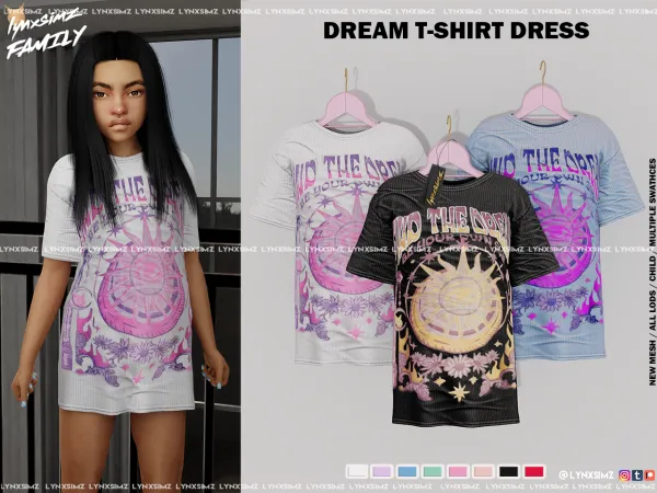 Dream T-Shirt Dress ~ Child by lynxsimzfamily