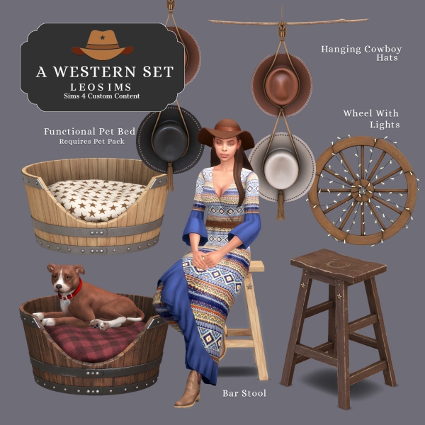 Alpha A Western Set by leosims4cc - The Sims 4 Custom Content